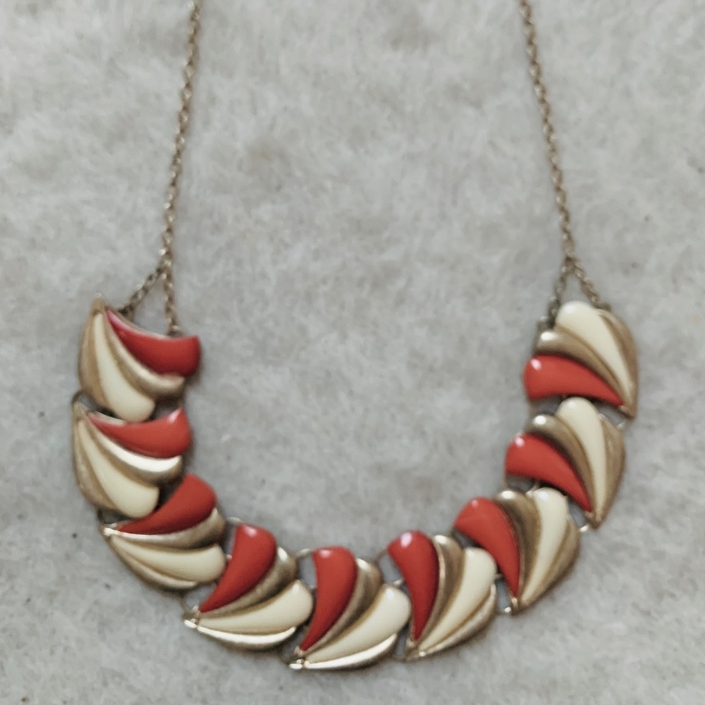 Vintage orange and cream necklace